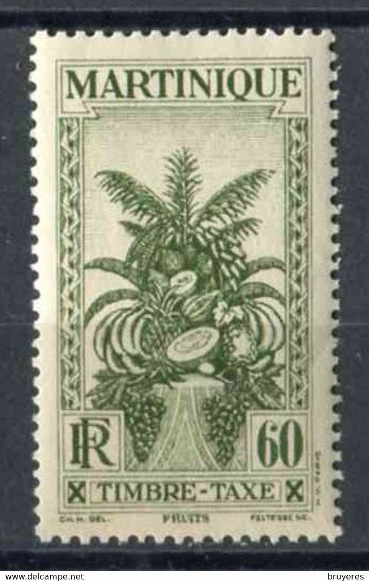 TIMBRE** Gommé De 1933 De MARTINIQUE "TIMBRE-TAXE Avec RF" - Timbres-taxe