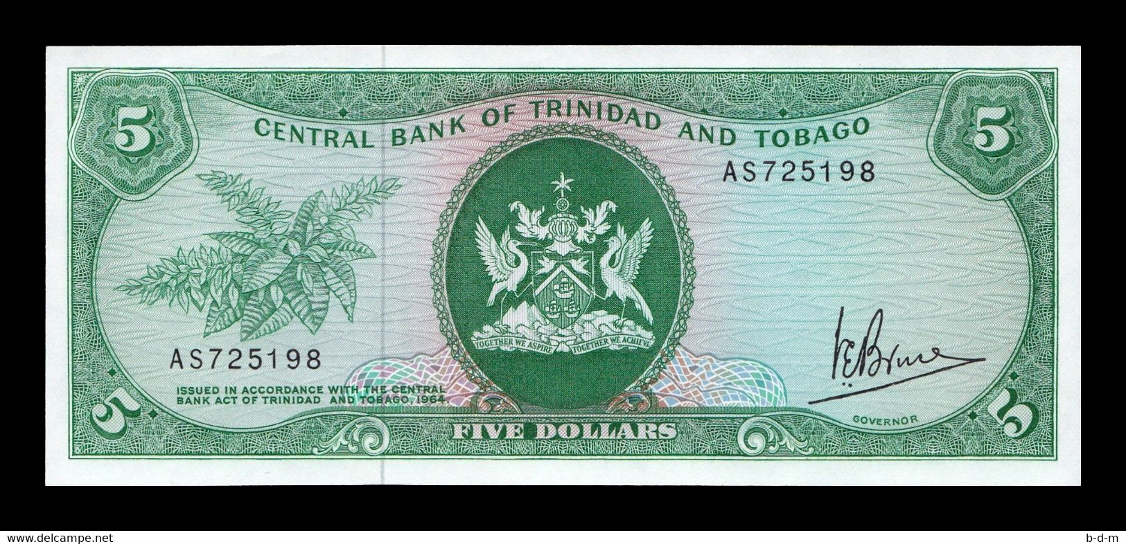 Trinidad & Tobago 5 Dollars L.1964 (1977) Pick 31a SC UNC - Trinité & Tobago