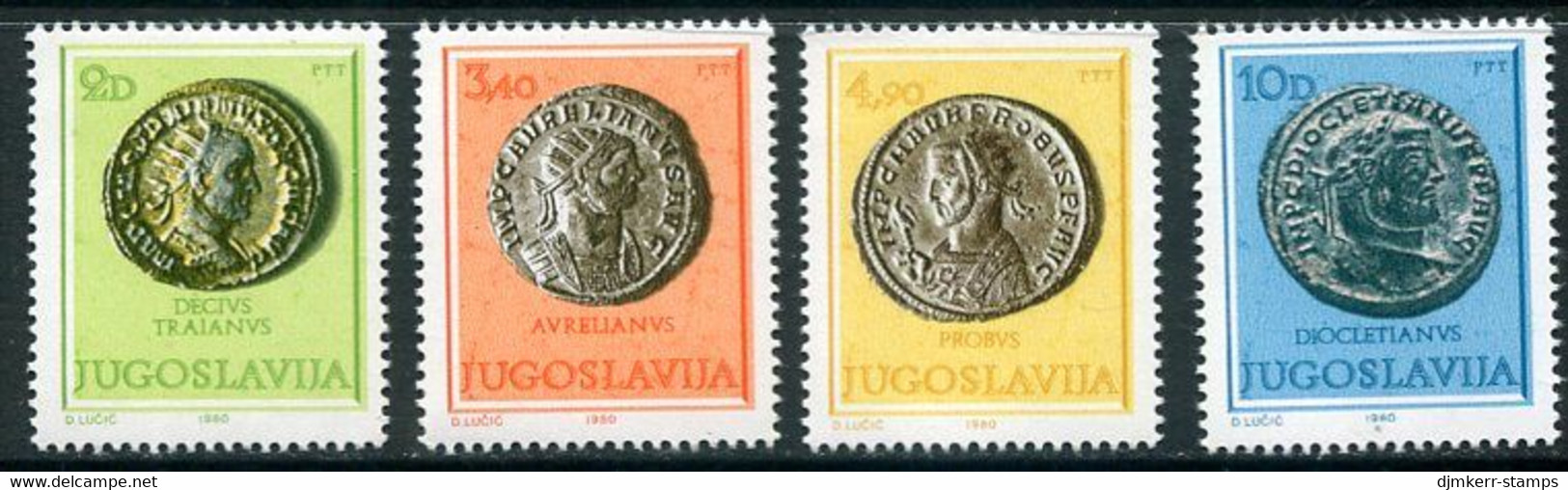 YUGOSLAVIA 1980  Roman Coins MNH / **.  Michel 1838-41 - Nuovi