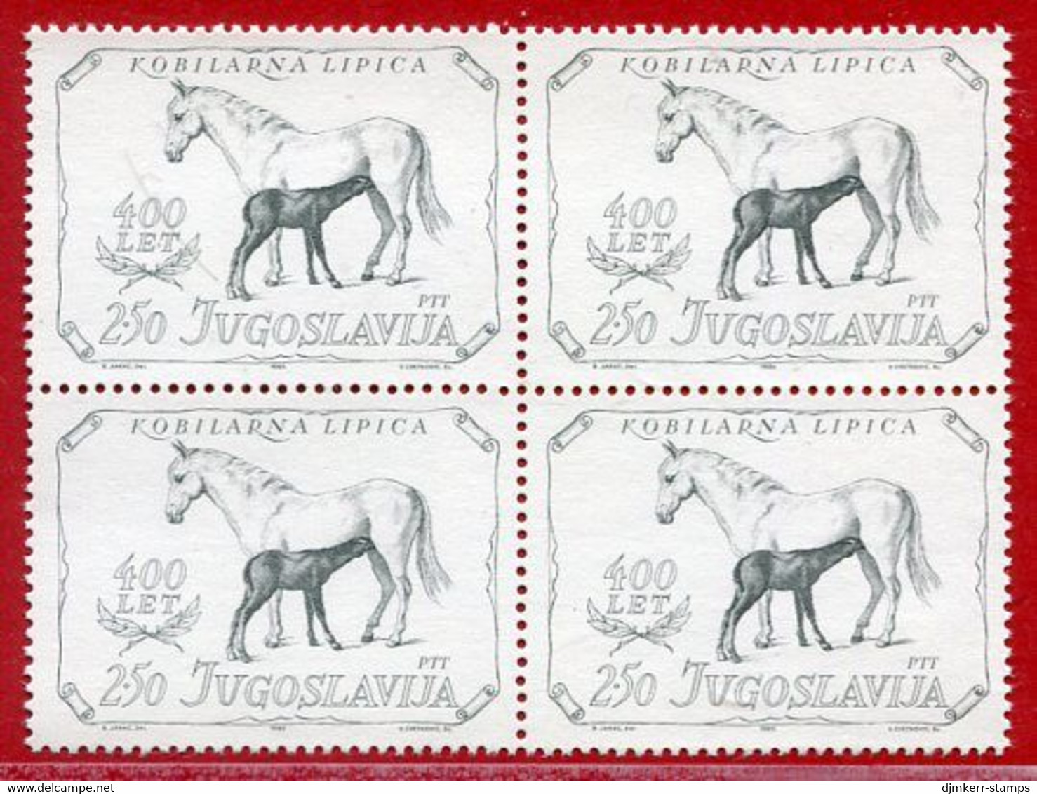 YUGOSLAVIA 1980  Lipica Stud. Block Of 4 MNH / **.  Michel 1843 - Unused Stamps