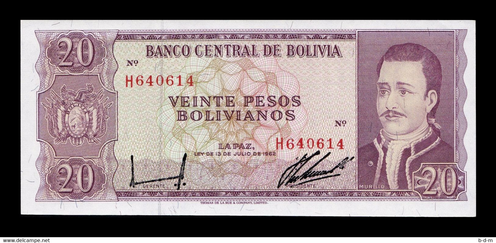 Bolivia 20 Pesos Bolivianos L.1962 Pick 161 SC UNC - Bolivie