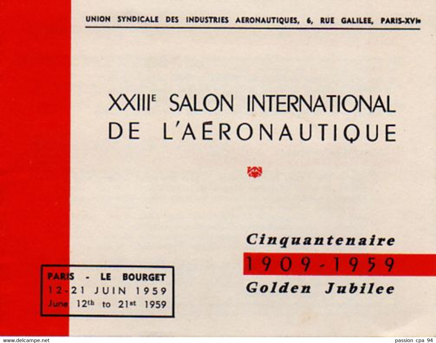 S49-012 Affiche Et Dépliant - 23e Salon International De L'Aéronautique Du 12 Au 21 Juin 1959 - Paris  - Le Bourget - Unclassified