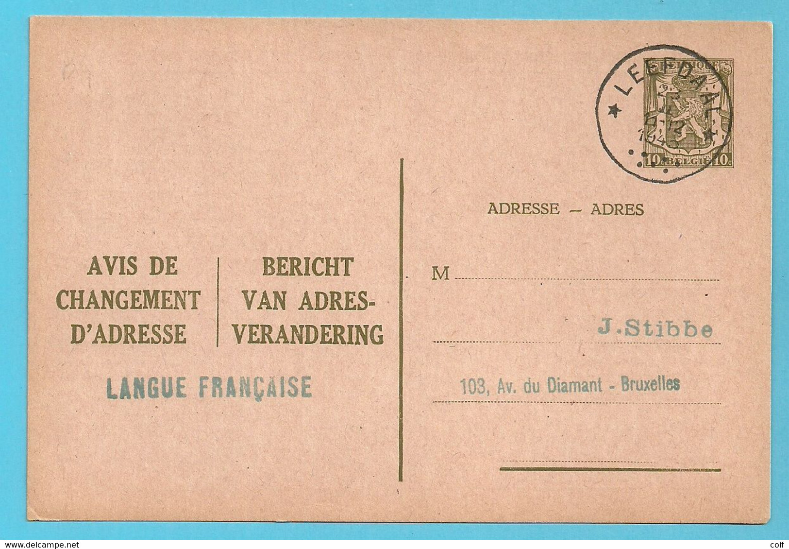 BERICHT /AVIS  Met Sterstempel (Relais) * LEEFDAAL * - Adreswijziging