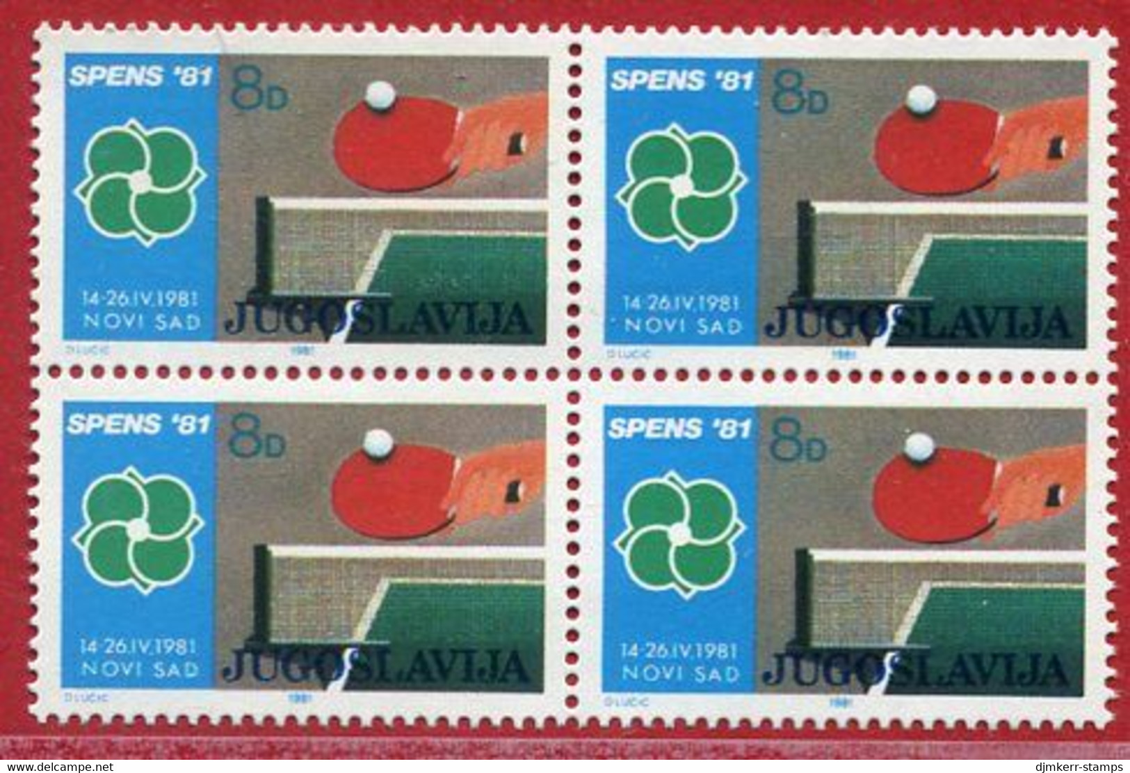 YUGOSLAVIA 1981 Table Tennis Championship Block Of 4  MNH / **.  Michel 1882 - Nuevos