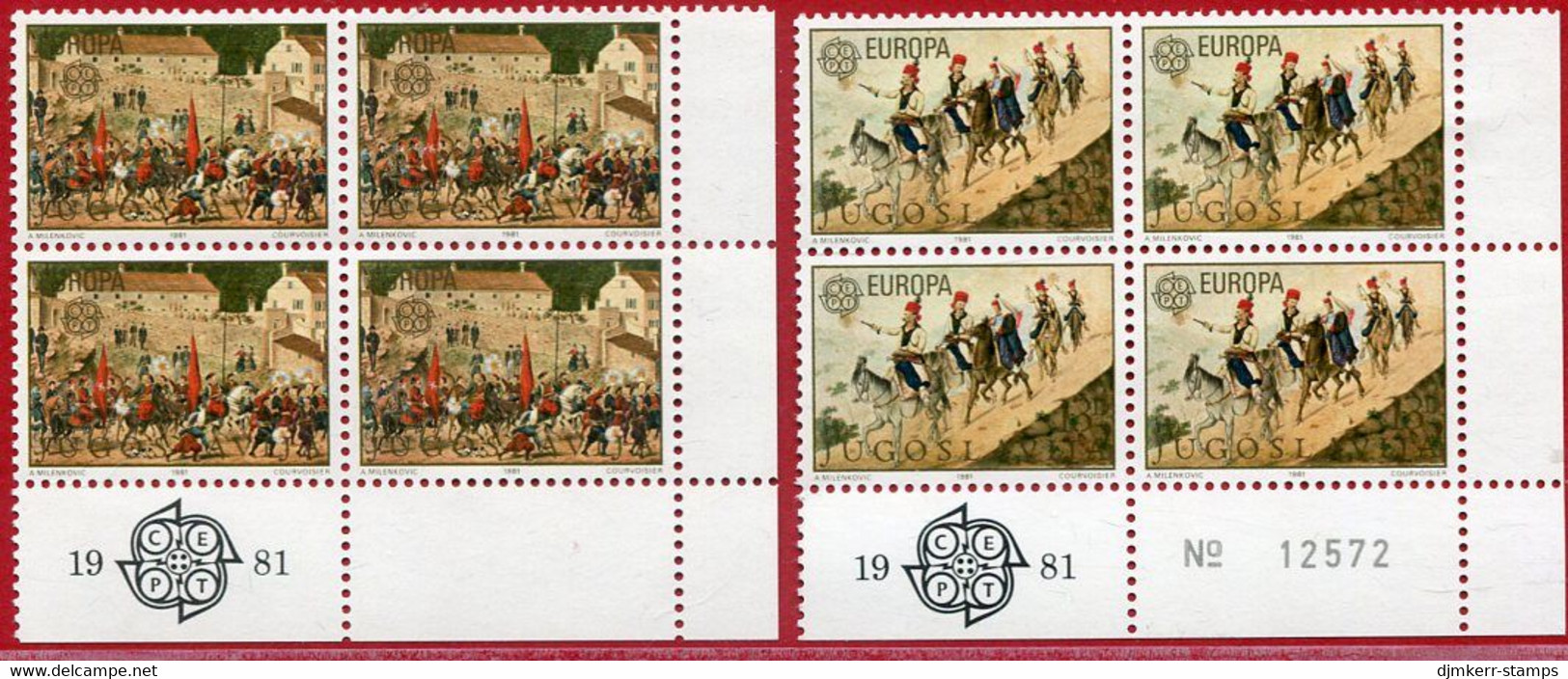 YUGOSLAVIA 1981 Europa: Folklore Blocks Of 4  MNH / **.  Michel 1883-84 - Unused Stamps