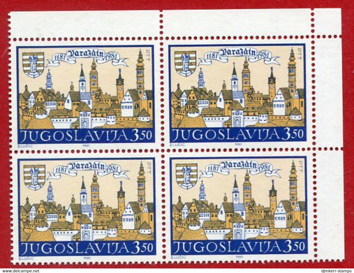YUGOSLAVIA 1981 Varaždin 800th Anniversary Block Of 4 MNH / **..  Michel 1897 - Neufs