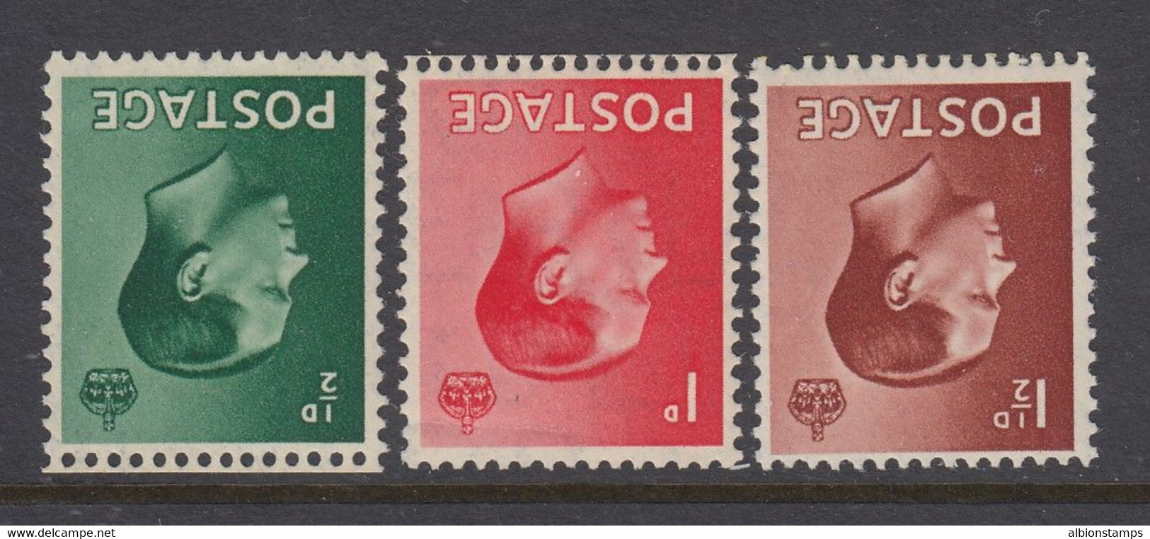 Great Britain, SG 457Wi-459Wi, MHR, Watermark Inverted - Unused Stamps