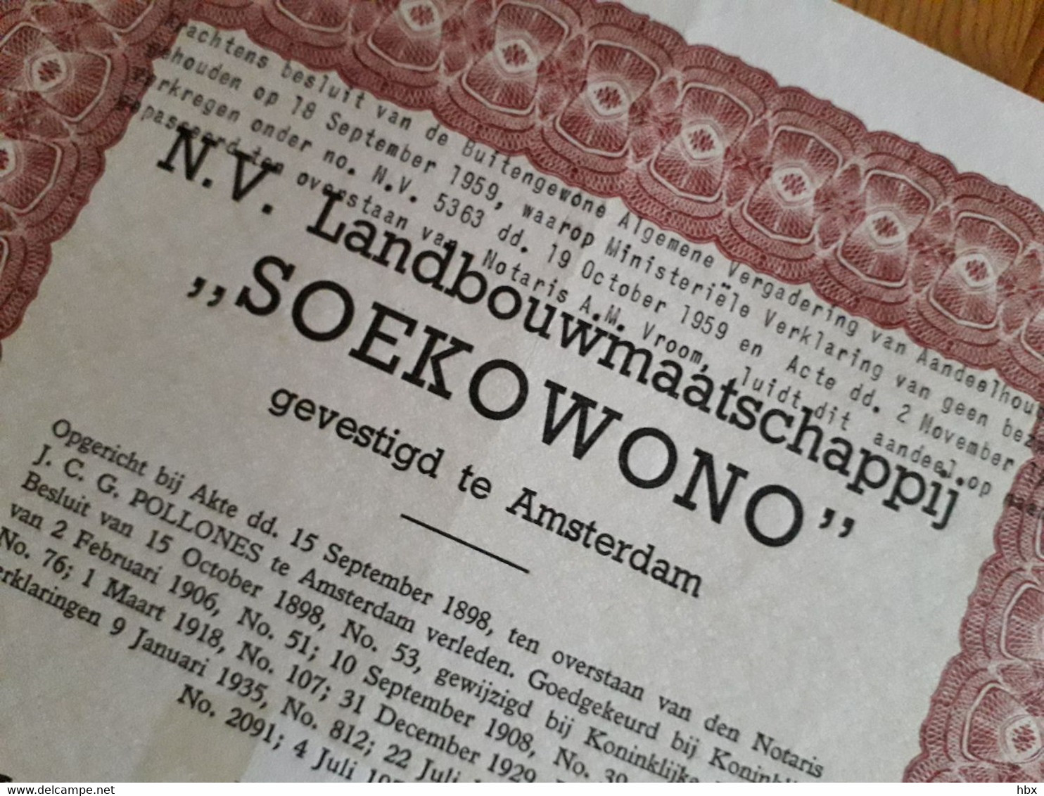 Indonesia: NV Landbouwmaatschappij Soekowono - 1950's - Asie