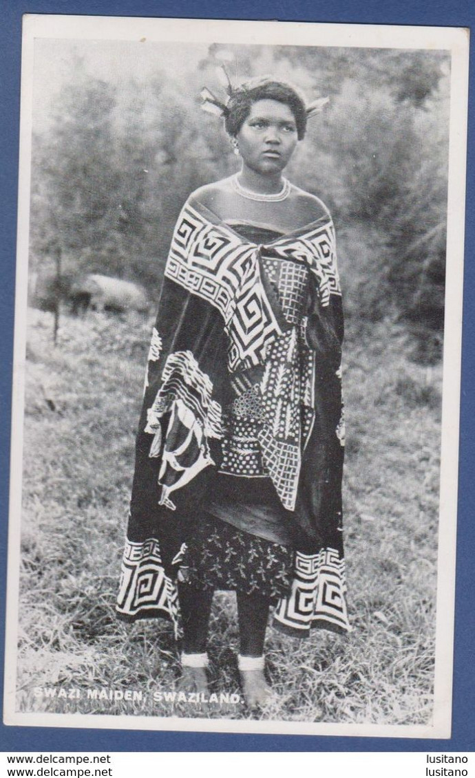 Swaziland - Swazi Maiden Woman - Nice Stamps Timbres - Real Photo Postcard - Swasiland