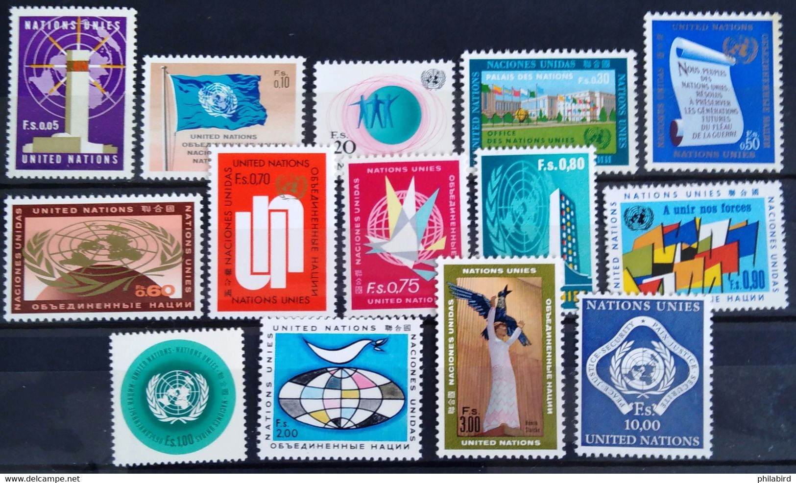 NATIONS-UNIS - GENEVE                  N° 1/14                       NEUF** - Unused Stamps