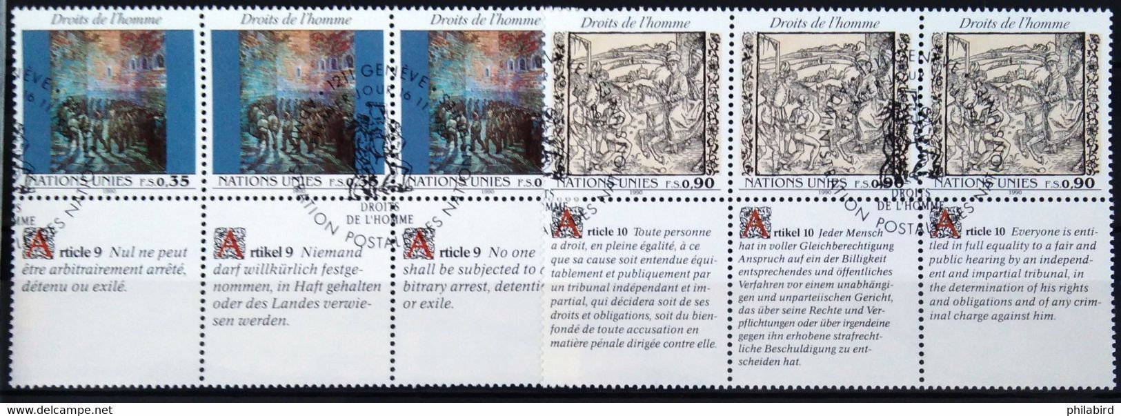 NATIONS-UNIS - GENEVE                  N° 196/201                     1° JOUR             16/11/90 - Used Stamps