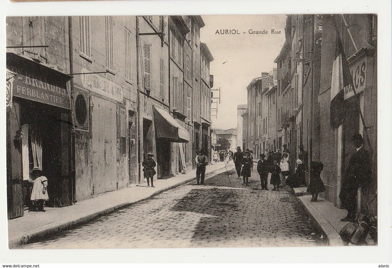 CPA13/AURIOL GRANDE RUE TRES BELLE CARTE ANIMEE RARE PEU CONNUE NON CIRCULEE TBE - Auriol