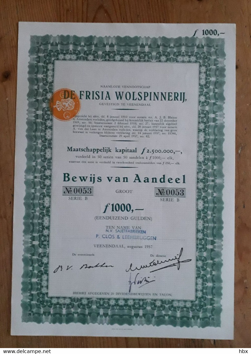 De Frisia Wolspinnerij - Veenendaal - 1957 - Textiel