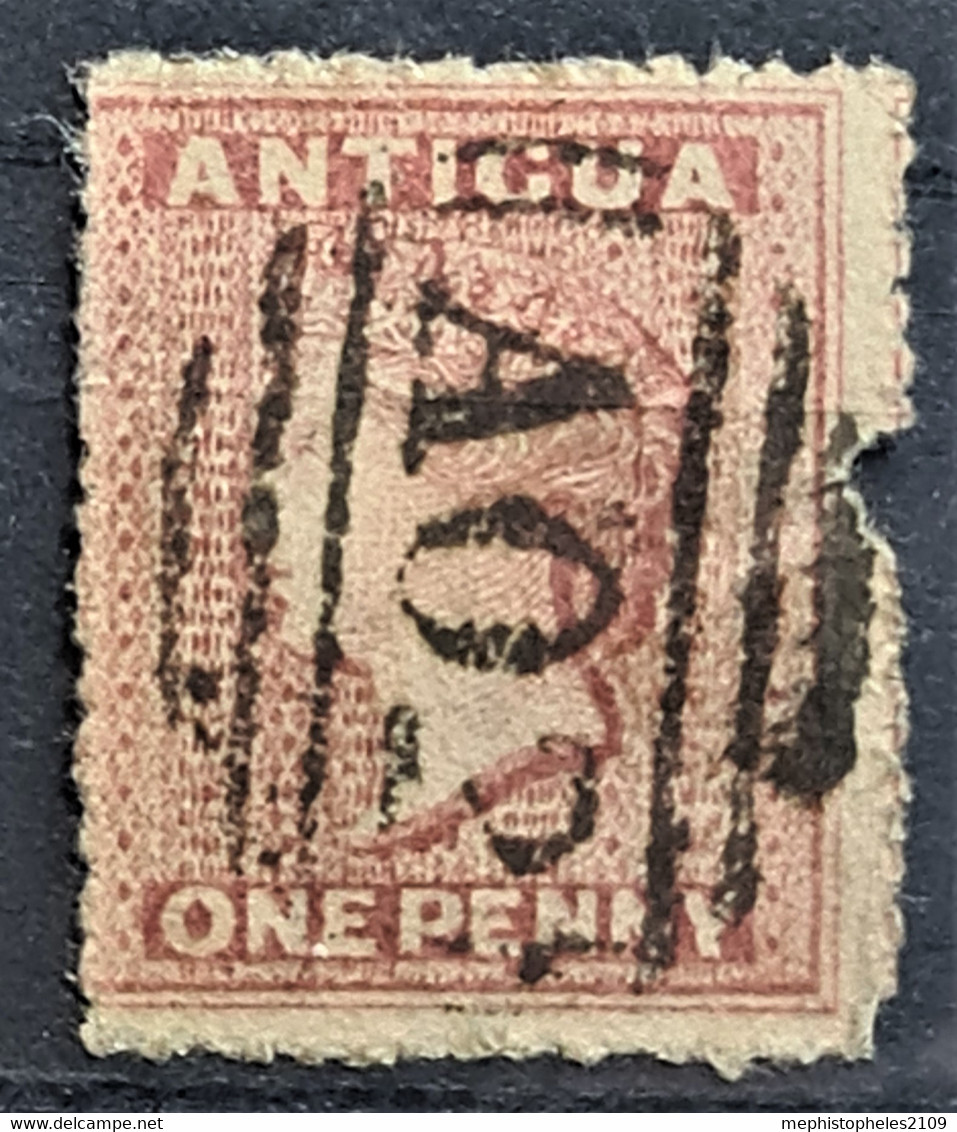 ANTIGUA 1863 - Canceled - Sc# 2 - 1d - Defect On Right Edge! - 1858-1960 Kronenkolonie