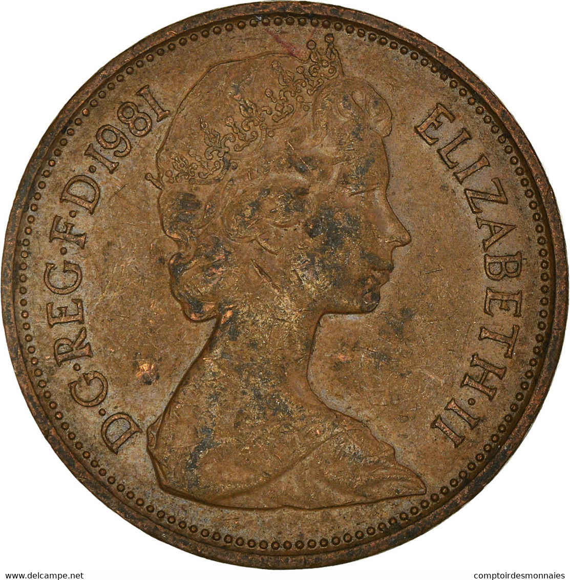 Monnaie, Grande-Bretagne, Elizabeth II, 2 New Pence, 1981, TB+, Bronze, KM:916 - E. 2 Pence