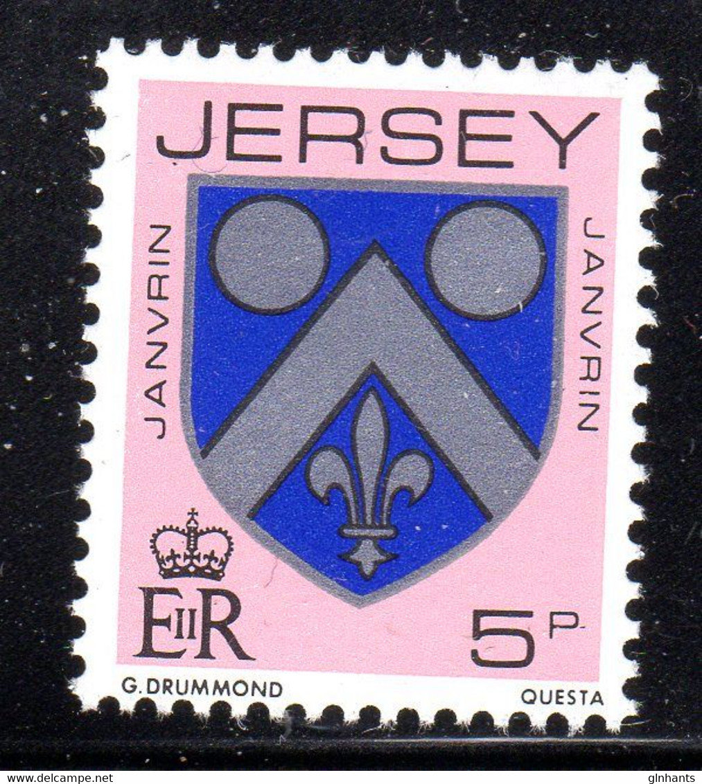 GB JERSEY - 1986 ARMS OF JERSEY FAMILIES 5p STAMP PERF 15 X 14 FINE MNH ** SG 254a - Jersey