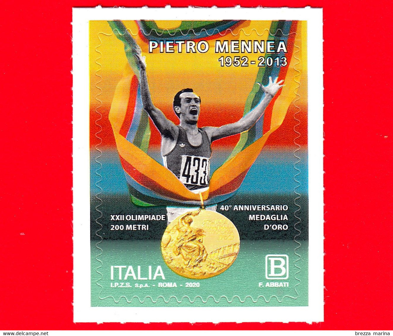 Nuovo - MNH - ITALIA - 2020 - 40 Anni Della Medaglia D’oro Di Pietro Mennea (1952 -2013) - B - 2011-20: Neufs