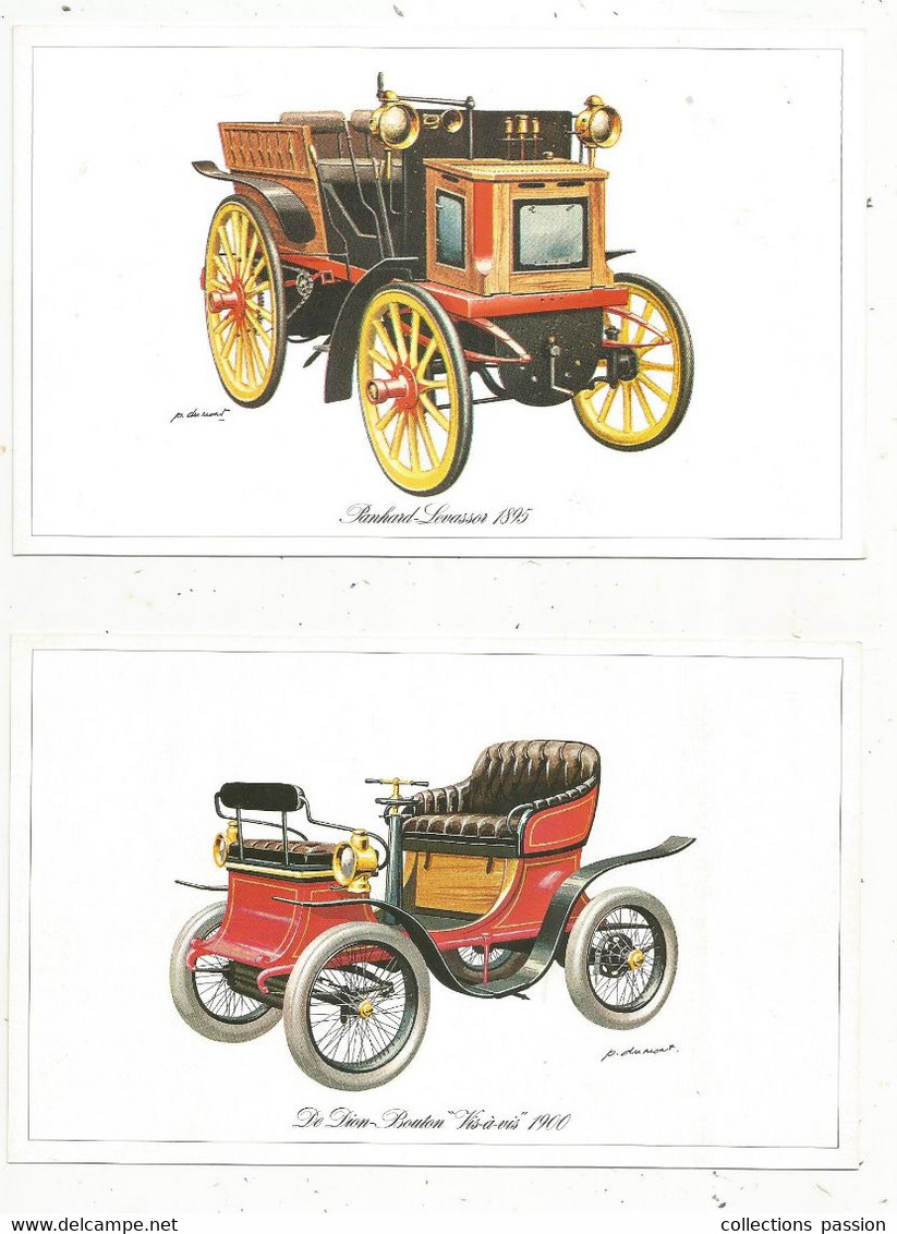 Chromo , Fiche Illustrée ,automobiles , Voiture , Hispano Suiza, Panhard Levassor, Rolls Royce, Renault... LOT DE 6 - Automobili