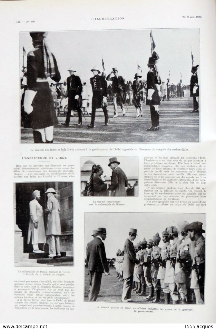 L'ILLUSTRATION N° 4543 29-03-1930 CLEMENCEAU FOCH RICHELIEU PAUL HUET DEHLI MOISSAC HOLMENKOLLEN ROMANS DELAHAYE