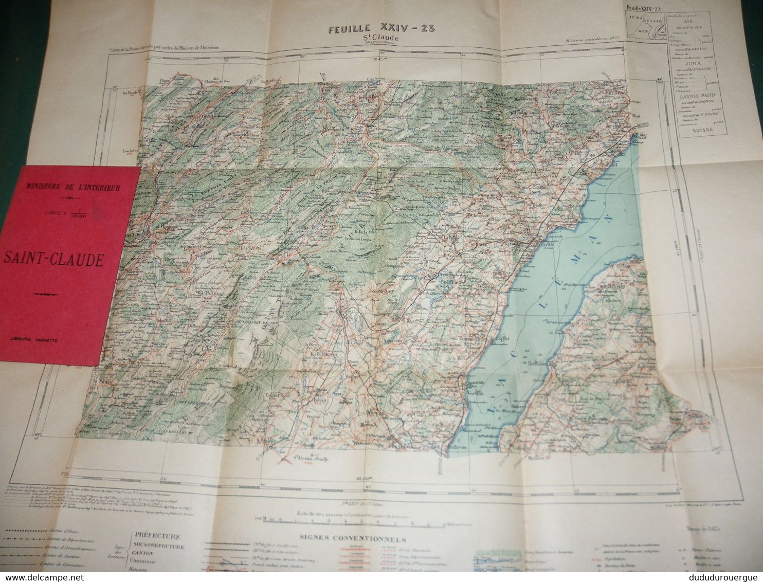 SAINT - CLAUDE  :  CARTE DRESSEE PAR ORDRE DU MINISTERE DE L INTERIEUR ,  TIRAGE DE 1925 - Cartes Topographiques