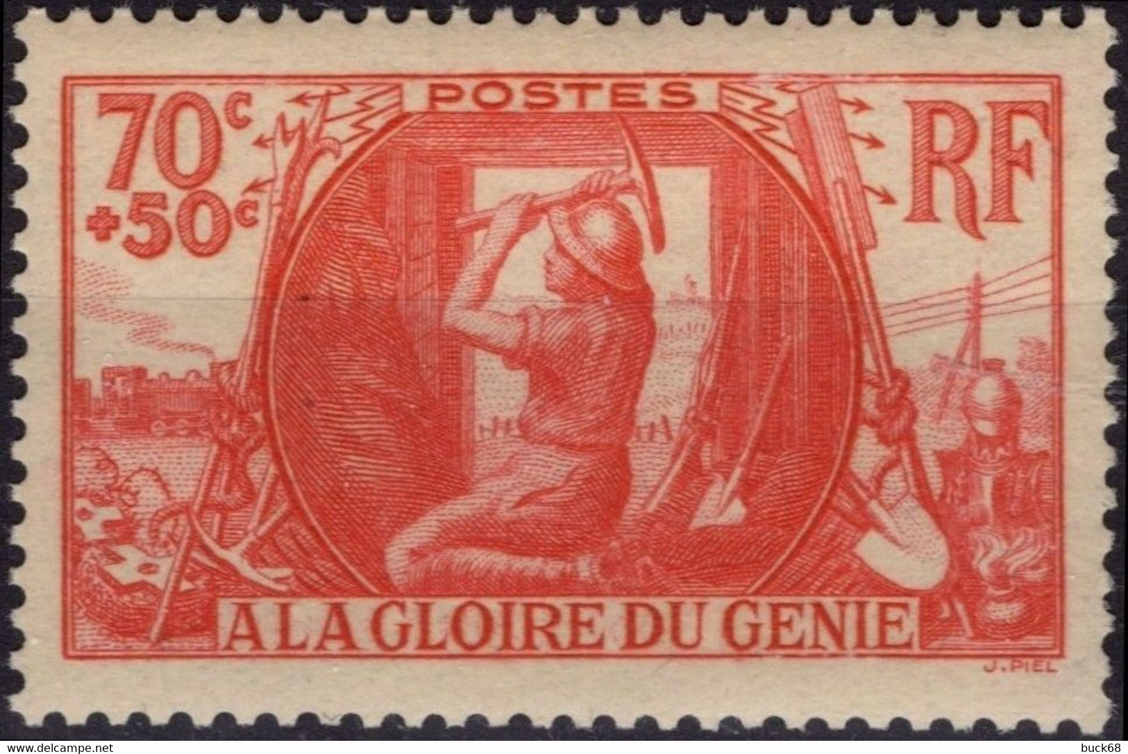 FRANCE 423 ** MNH A La Gloire Du Génie Militaire Sapeur Militaria 1939 (16 €) - Nuevos