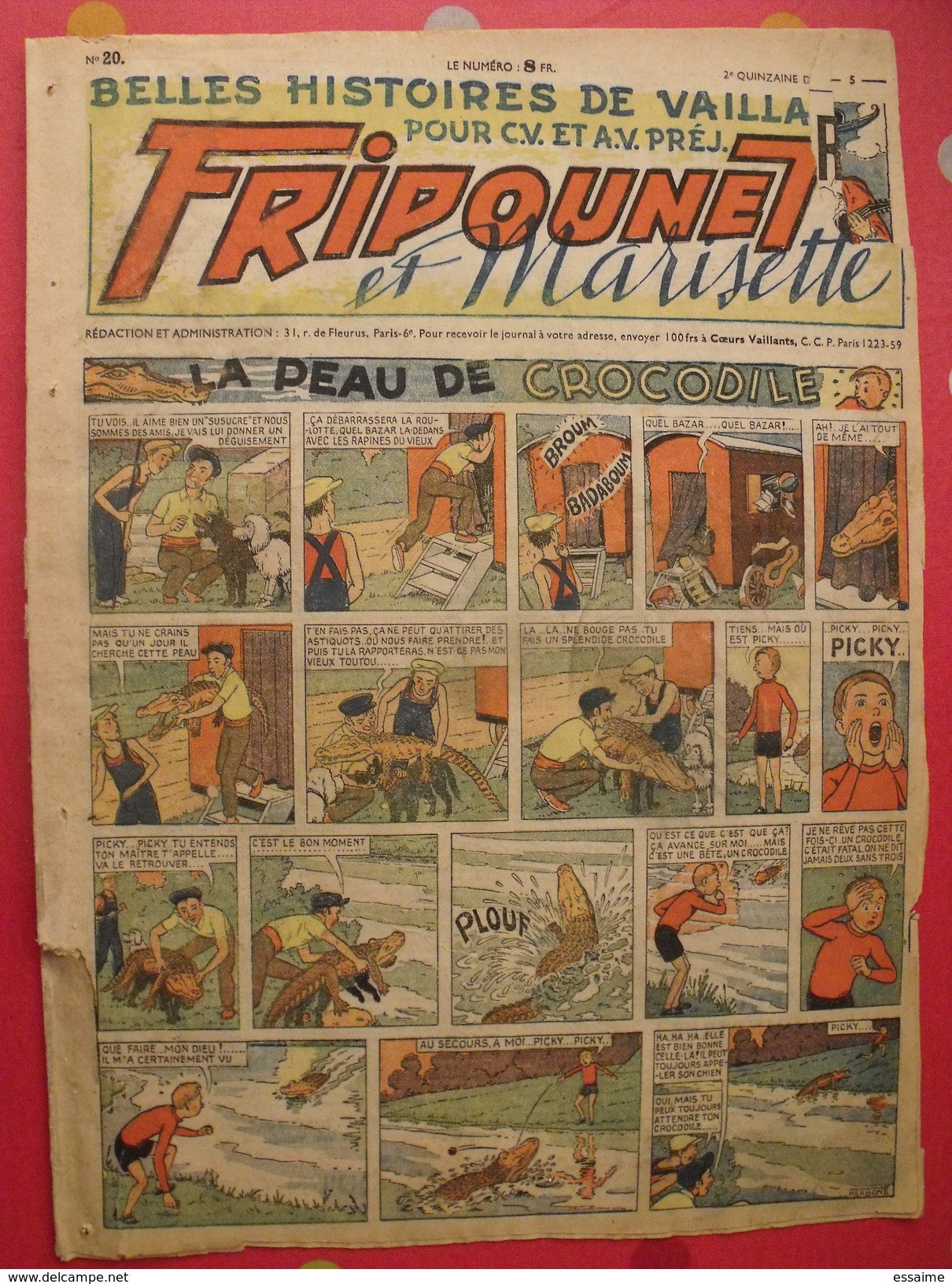 Fripounet. 6 n° de 1946. marisette, sylvain sylvette moky marisette. n° 15,17,18,19,20,23