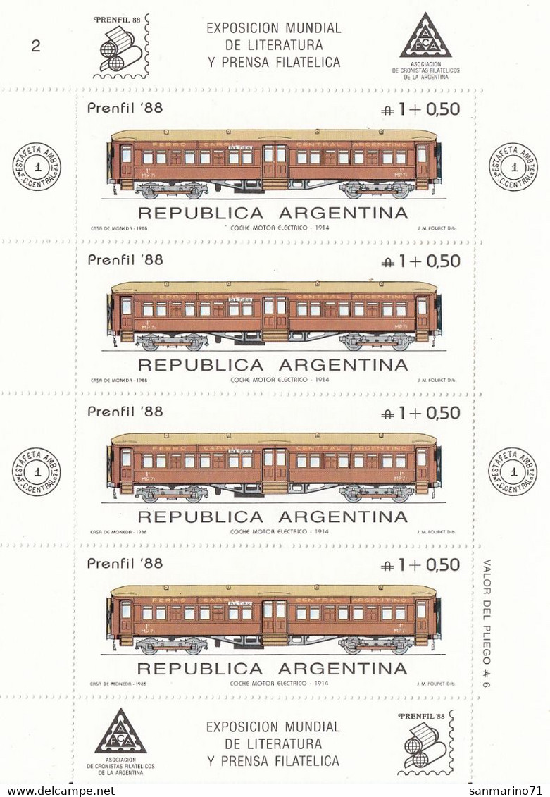 ARGENTINA 1923,unused,trains - Blocs-feuillets