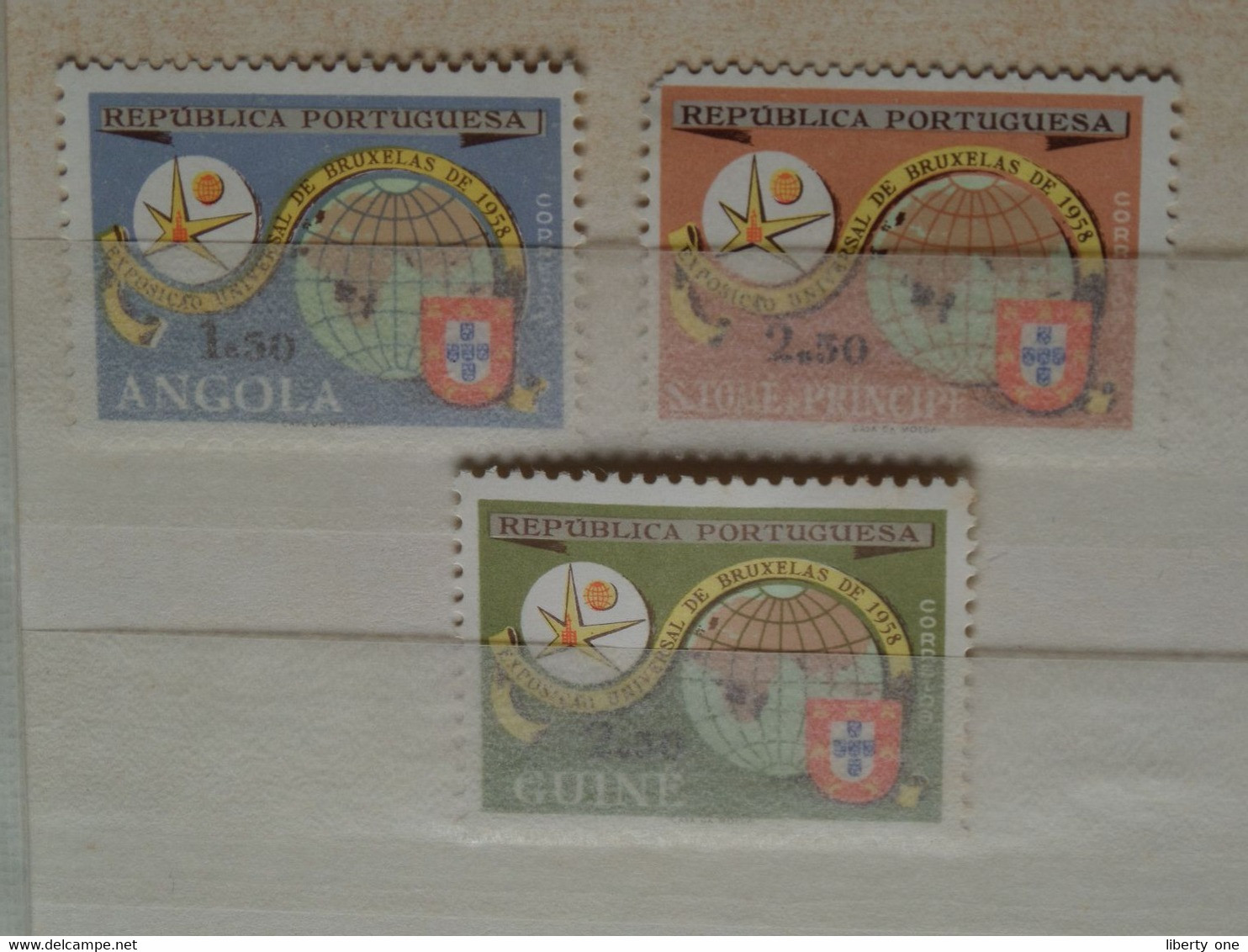 EXPOSITION De BRUXELLES 1958 >>> 6 Timbres / Stamps Portuguesa TIMOR MACAU ANGOLA GUINE S. Tomé CABO VERDE ) ! - 1958 – Bruselas (Bélgica)