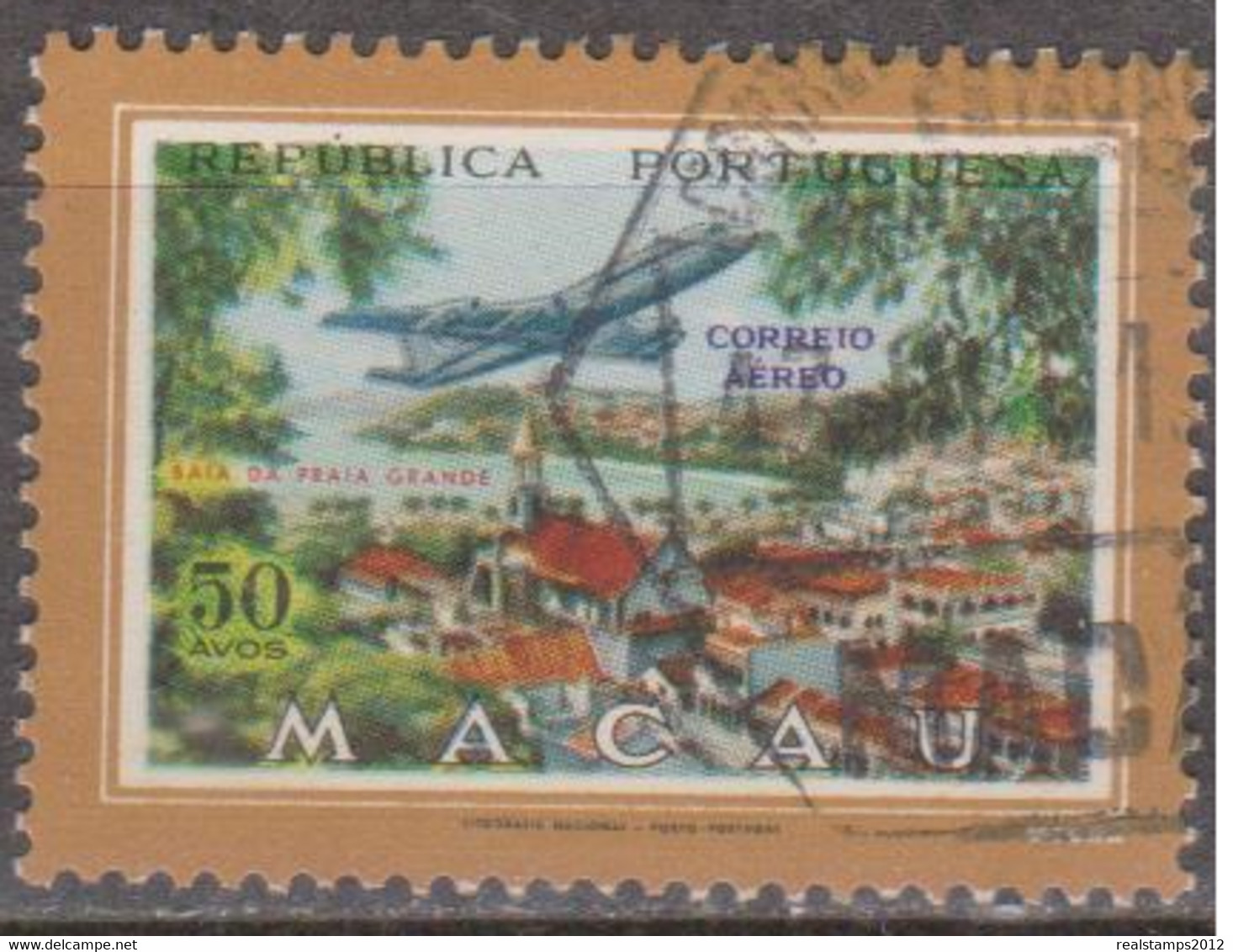 MACAU -1960,  CORREIO AÉREO- Vistas De Macau,  50 A.  D.14 1/2  (o)   MUNDIFIL Nº 16 - Corréo Aéreo