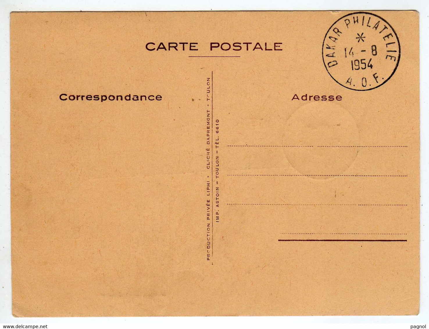 A.O.F. Dakar Philatélie : Carte Maximum : 10eme Anniversaire De La Libération 1954 - Covers & Documents