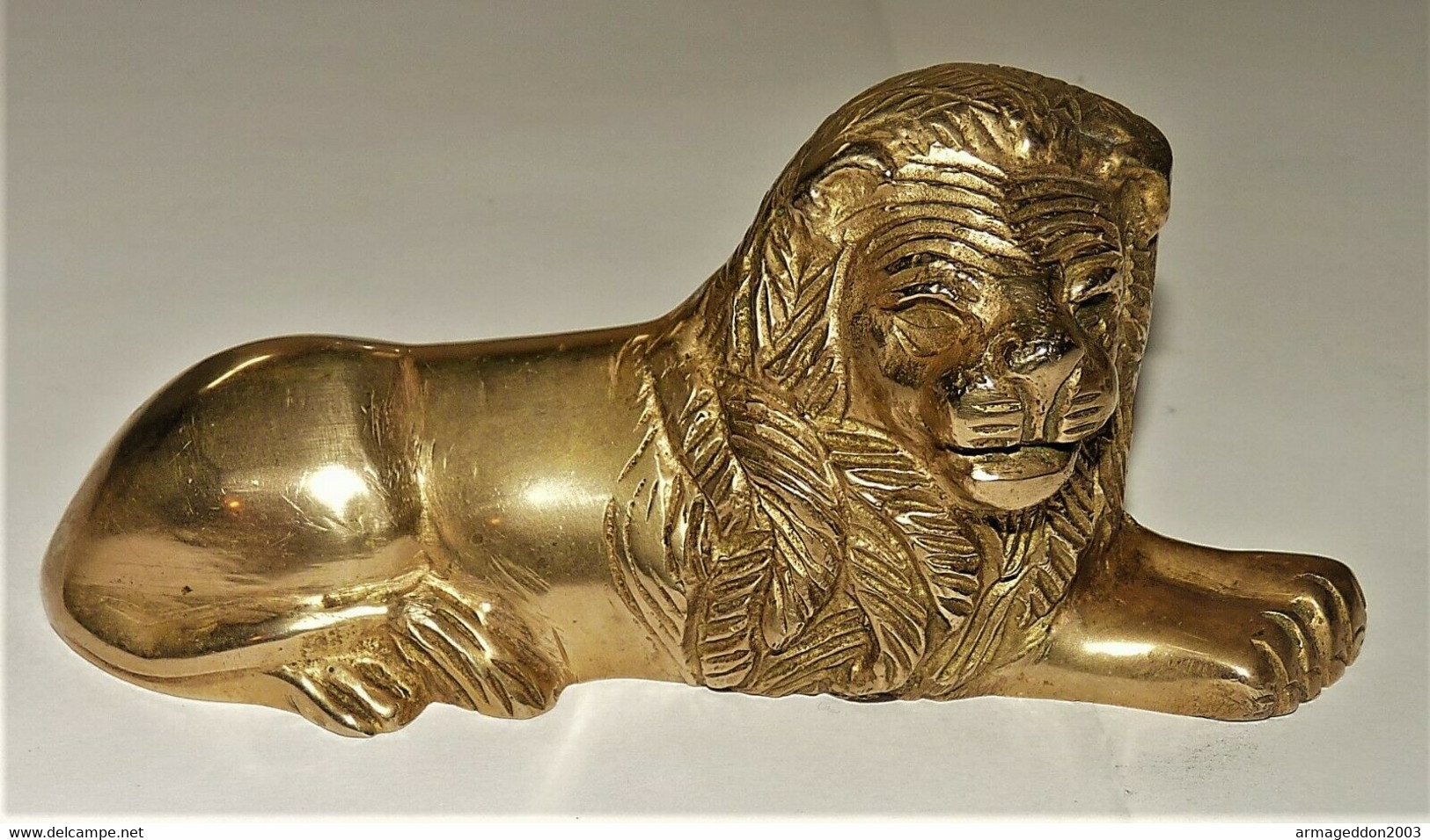 ANCIEN LION EN LAITON BIJOUTERIE TRANCHEZ PRESSE PAPIER SCULPTURE TBE PROPRE - Other & Unclassified