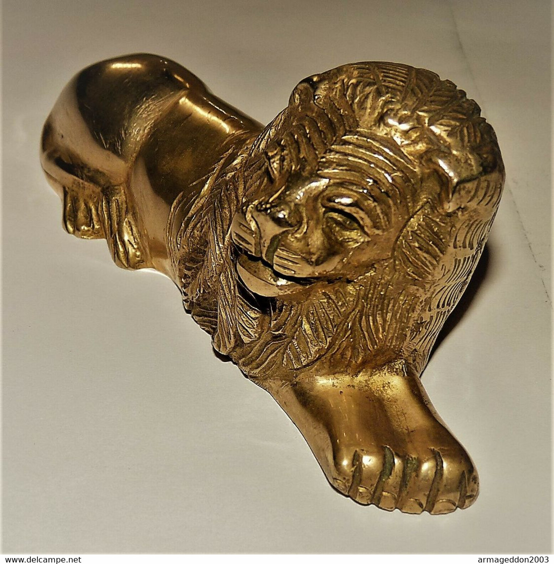 ANCIEN LION EN LAITON BIJOUTERIE TRANCHEZ PRESSE PAPIER SCULPTURE TBE PROPRE - Altri & Non Classificati