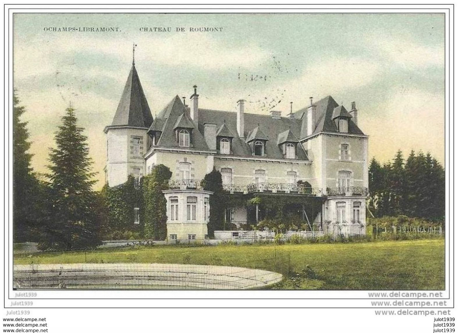 LIBIN ..-- Château De ROUMONT . 1908 Vers BRUXELLES ( Mme Vve COPPENS ) . Voir Verso . - Libin