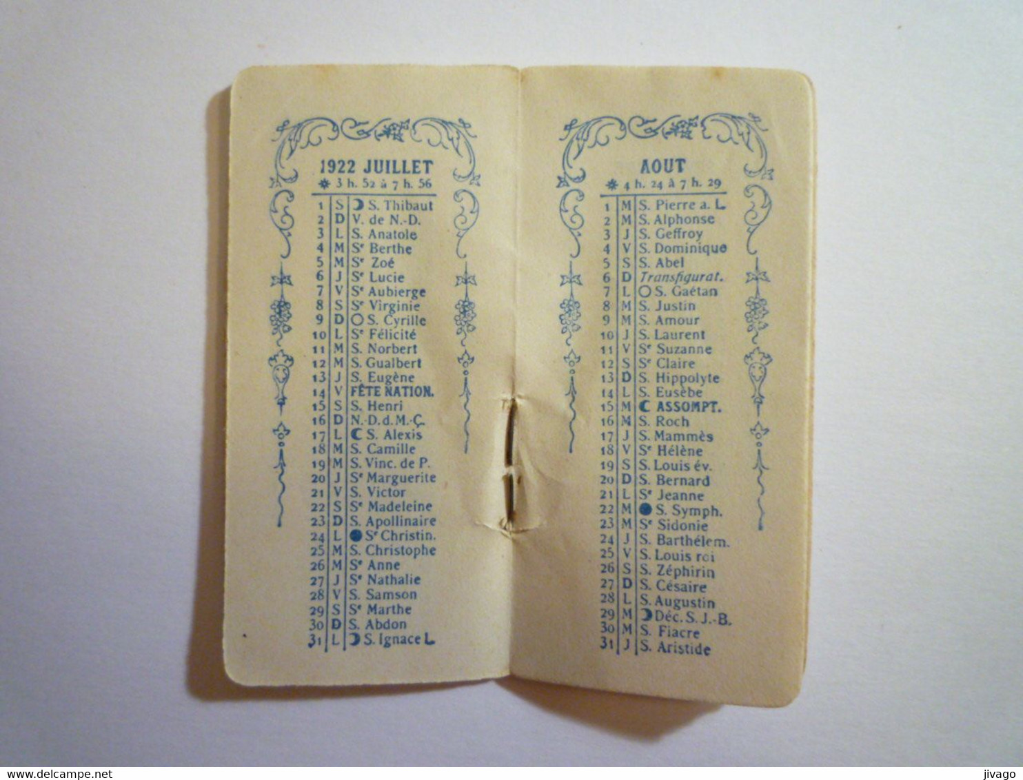 2021 - 4343  Petit CALENDRIER  PUB  1922  (3,7 X 7,8cm)  XXX - Kleinformat : 1921-40