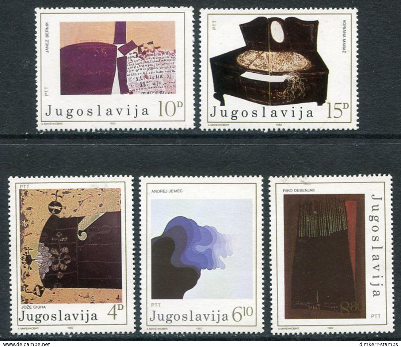 YUGOSLAVIA 1982 Contemporary Art MNH / **.  Michel 1957-61 - Nuovi