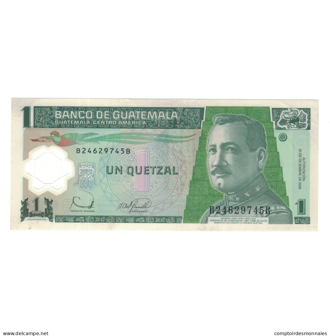 Billet, Guatemala, 1 Quetzal, 2006, 2006-12-20, KM:109, SPL - Guatemala