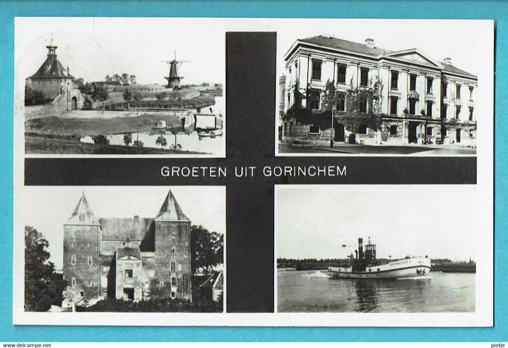 * Gorinchem (Zuid Holland - Nederland) * Groeten Uit Gorinchem, Moulin, Molen, Bateau, Boat, Chateau, Kasteel, Quai - Gorinchem