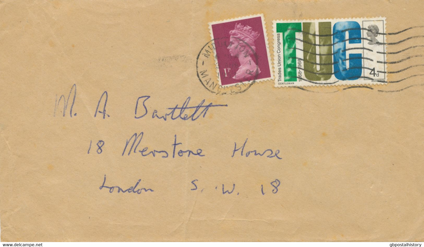 GB 1971, Int. Mixed Postage On Fine Cover (small Faults) Pre-decimal With Decimal: 4d + 1p Tied By Machine Postmark - Cartas & Documentos