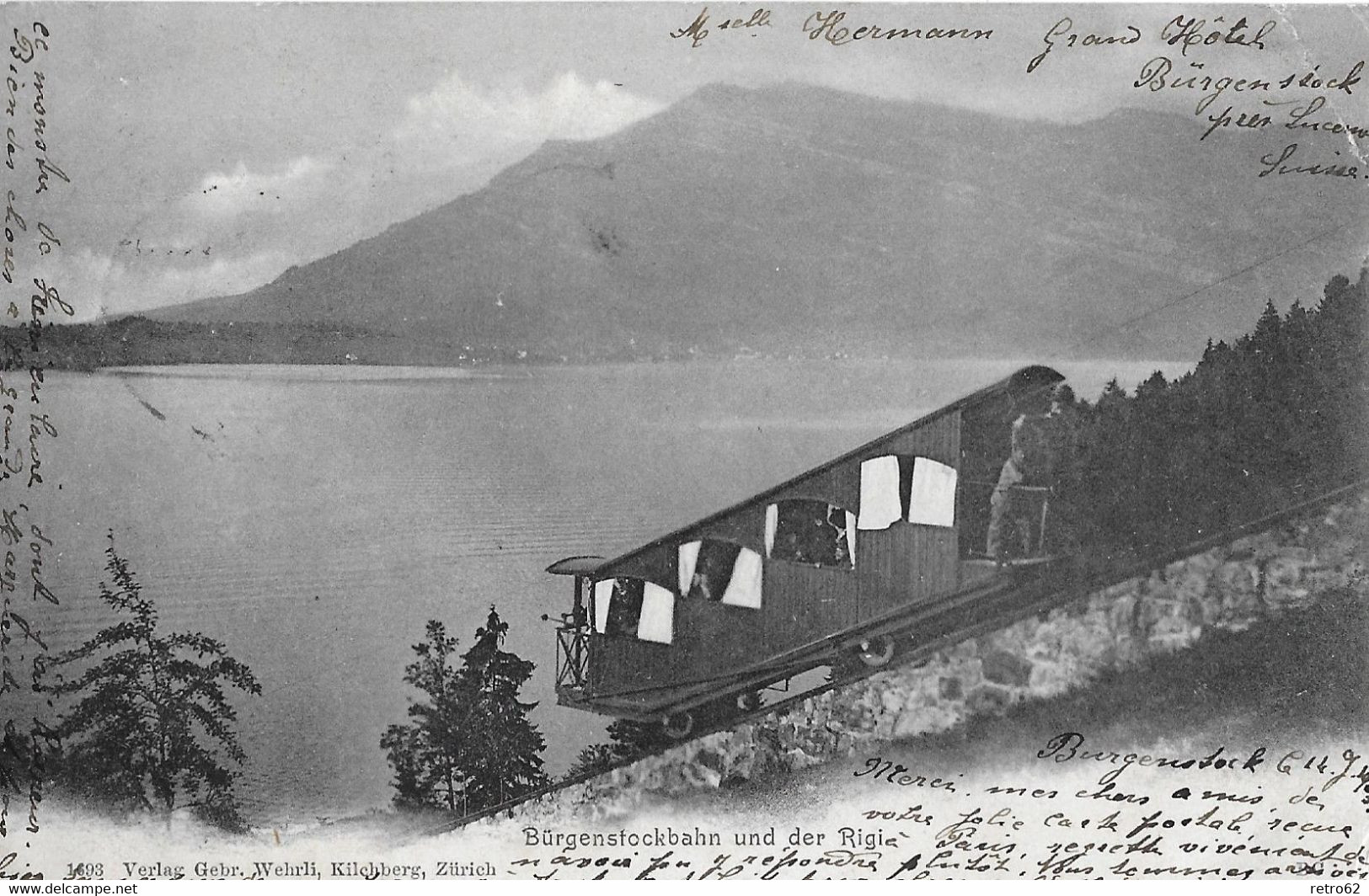 BÜRGENSTOCK BAHN → Bahn Mit Angestellten Auf Der Brücke Anno 1903   ►RAR◄ - Other & Unclassified