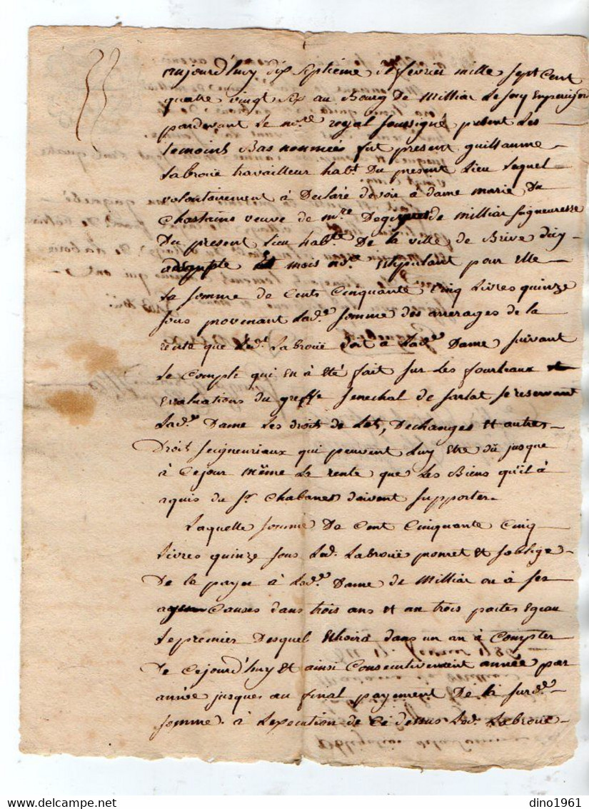 VP18.666 - Cachet De Généralité De BORDEAUX - Acte De 1786 - Obligation Par M. LABROUE à La Seigneuresse De MILHIAC - Algemene Zegels