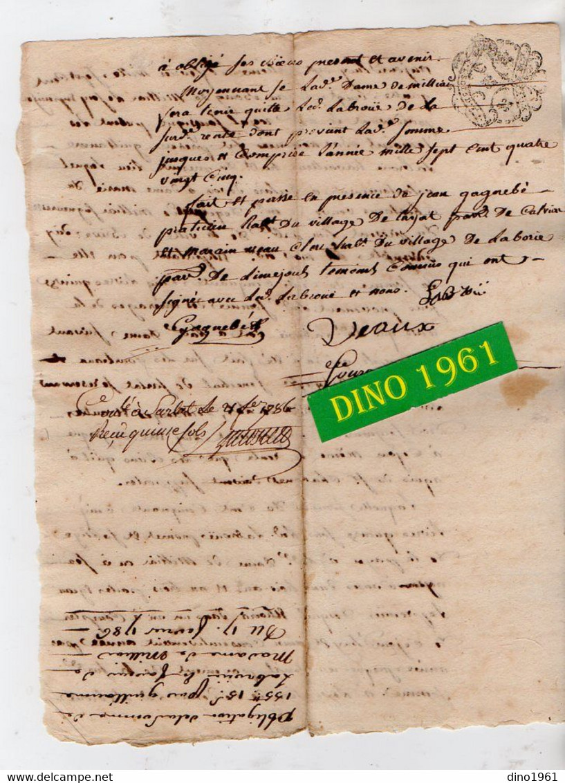 VP18.666 - Cachet De Généralité De BORDEAUX - Acte De 1786 - Obligation Par M. LABROUE à La Seigneuresse De MILHIAC - Algemene Zegels