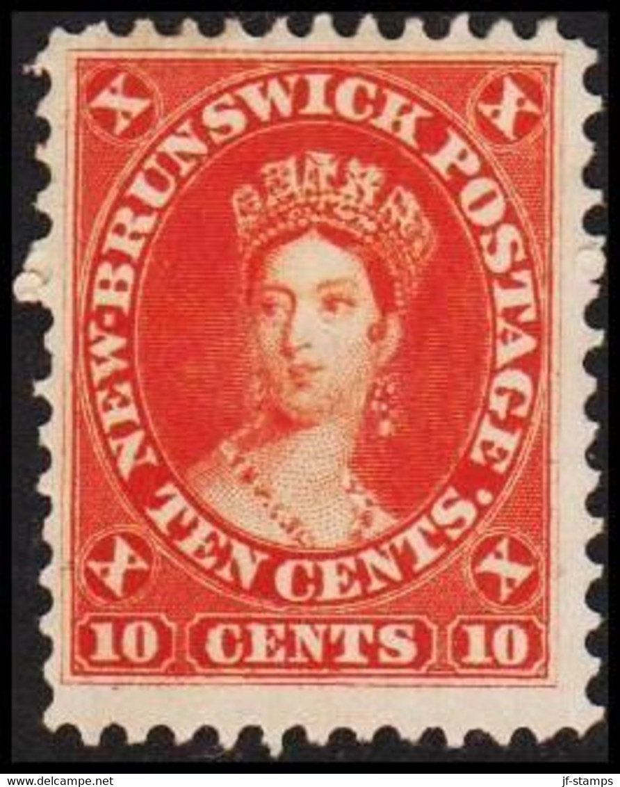 1860-1863. NEW BRUNSWICK. 10 TEN CENT Victoria. Hinged. (Michel 7) - JF512652 - Unused Stamps
