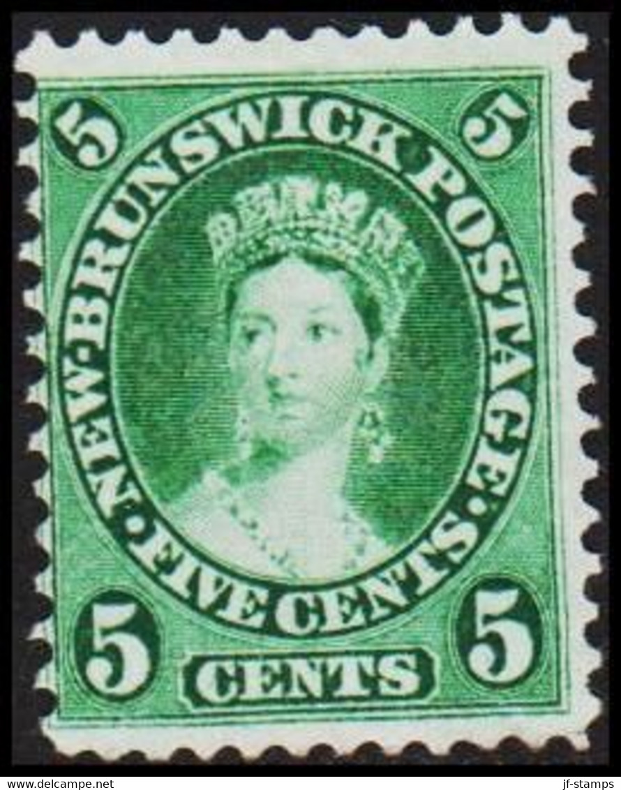 1860-1863. NEW BRUNSWICK. 5 FIVE CENT Victoria. No Gum.  (Michel 6) - JF512655 - Unused Stamps