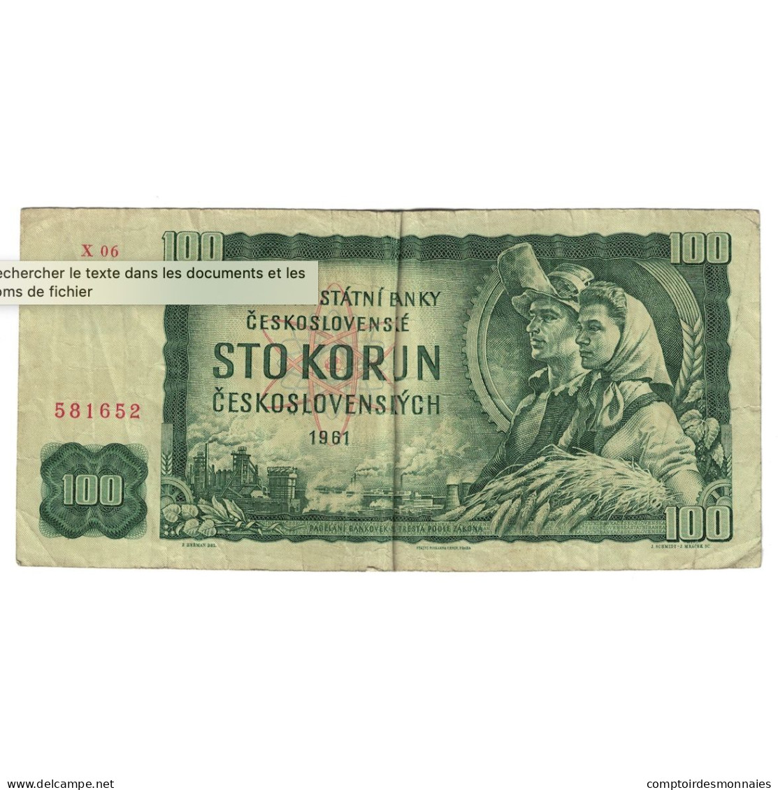 Billet, Tchécoslovaquie, 100 Korun, 1961, KM:91b, TB+ - Cecoslovacchia