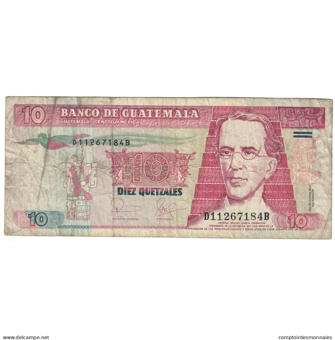 Billet, Guatemala, 10 Quetzales, 2006, 2006-08-25, KM:111a, B - Guatemala