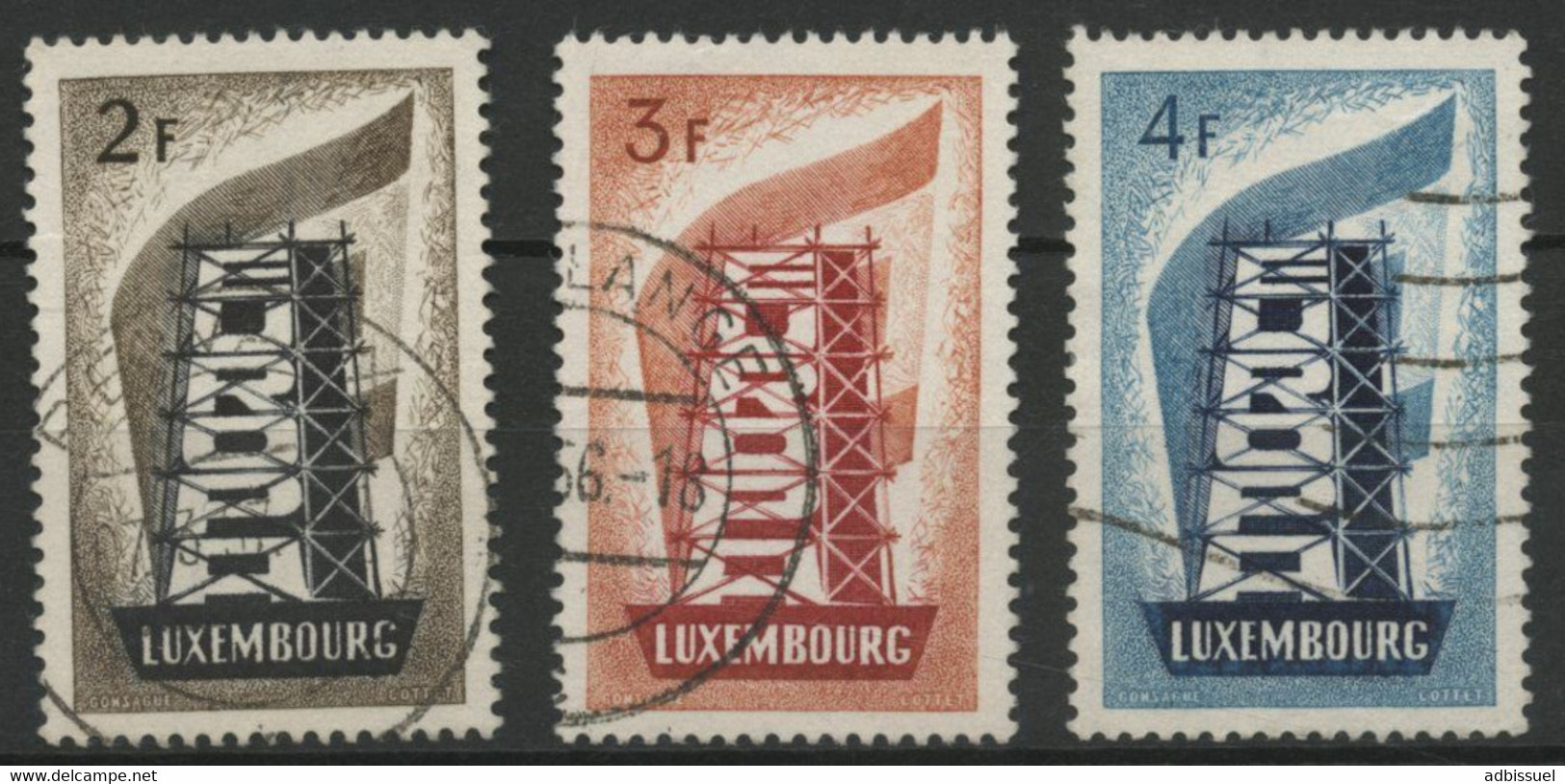 LUXEMBOURG N° 514 à 516 Cote 75 € Oblitérés EUROPA 1956. TB - Oblitérés