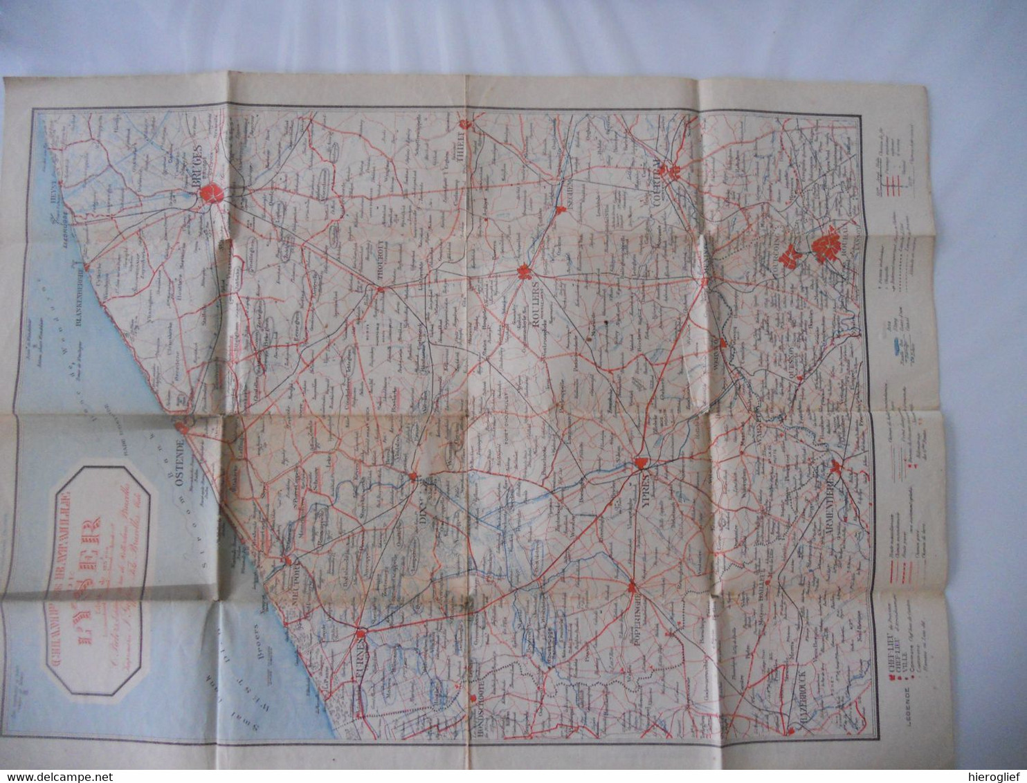 CHAMPS DE BATAILLE De L' YSER Carte Géographique Ijzer Frontstreek Front Oorlog Guerre Krieg 1914 1918 Slagveld IJzer - War 1914-18