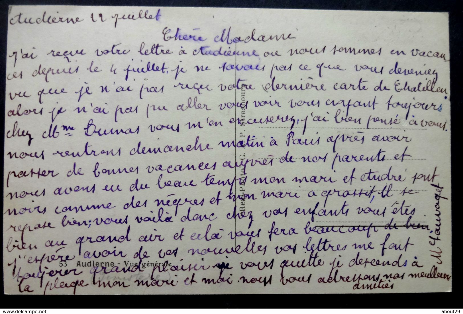 CPA 29 AUDIERNE - Vue Générale - Edit. C. A. P. 53 - Ref. E 267 - Audierne