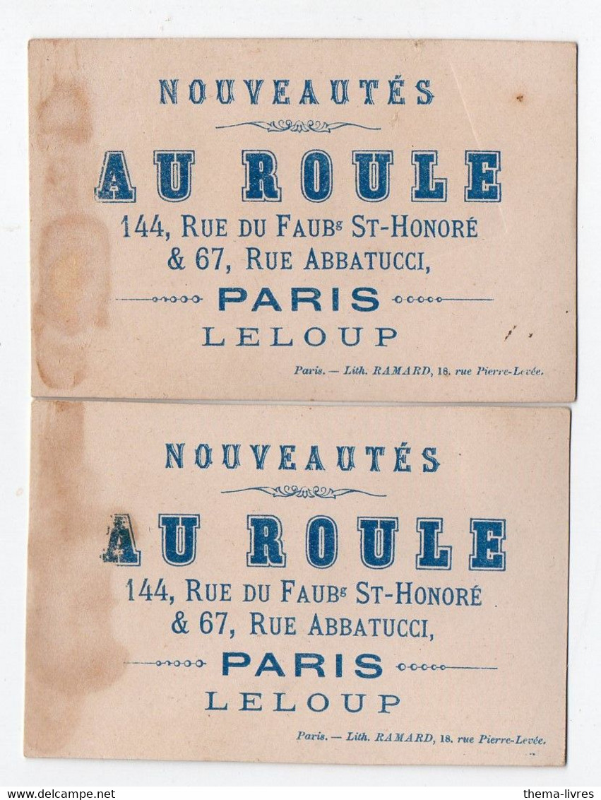 Paris :fb St Honoré:   Lot De 2 Chromos    AU ROULE    (PPP33780) - Small : ...-1900