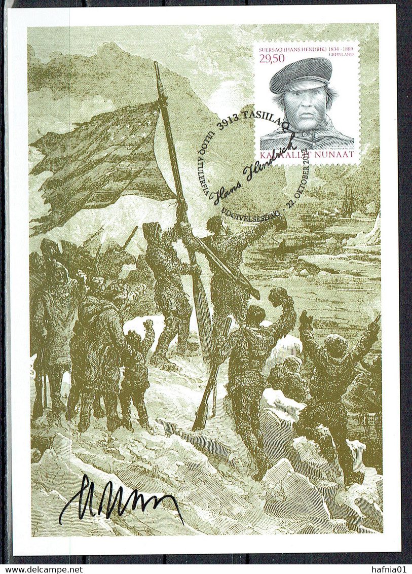 Martin Mörck. Greenland 2012. Hans Hendrik Greenland Expedition. Michel 622 Maxi Card. Signed. - Cartes-Maximum (CM)
